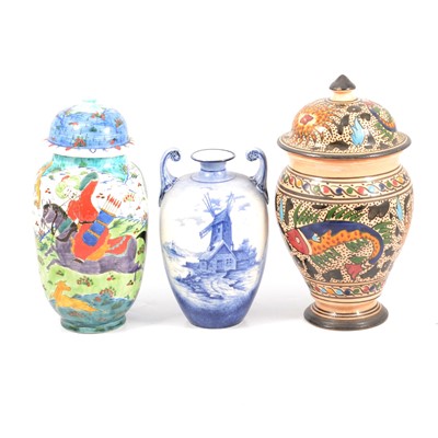 Lot 42 - Collection of ceramics including Dresden covered vase