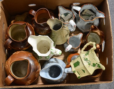 Lot 57 - One box of Victorian salt-glazed and stoneware jugs.