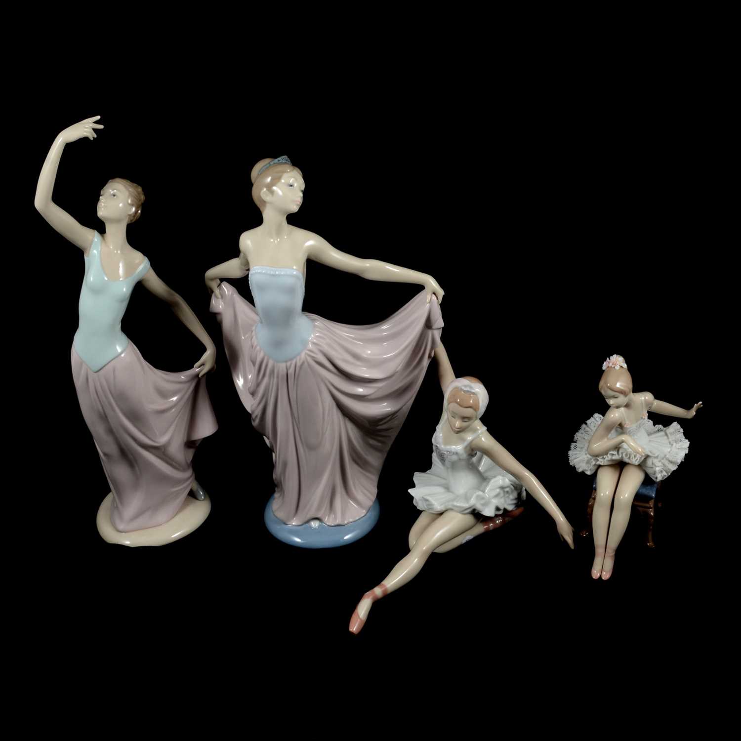 Lot 7 - Seven Lladro and Nao ballerina figurines.