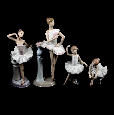 Lot 22 - Eight Lladro and Nao Ballerina figurines.
