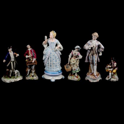 Lot 41 - Collection of twelve Continental porcelain figurines