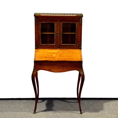 Lot 529 - Late 19th Century French walnut and marquetry bonheur du jour