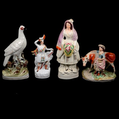 Lot 114 - Box of assorted Staffordshire figures