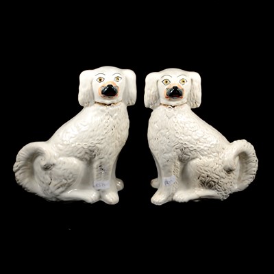 Lot 122 - Two boxes of assorted Staffordshire dogs