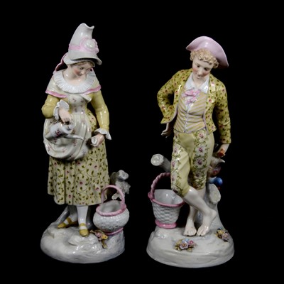 Lot 75 - Large pair of Continental porcelain figures