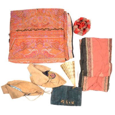 Lot 184 - Indian printed silk cloth, etc.