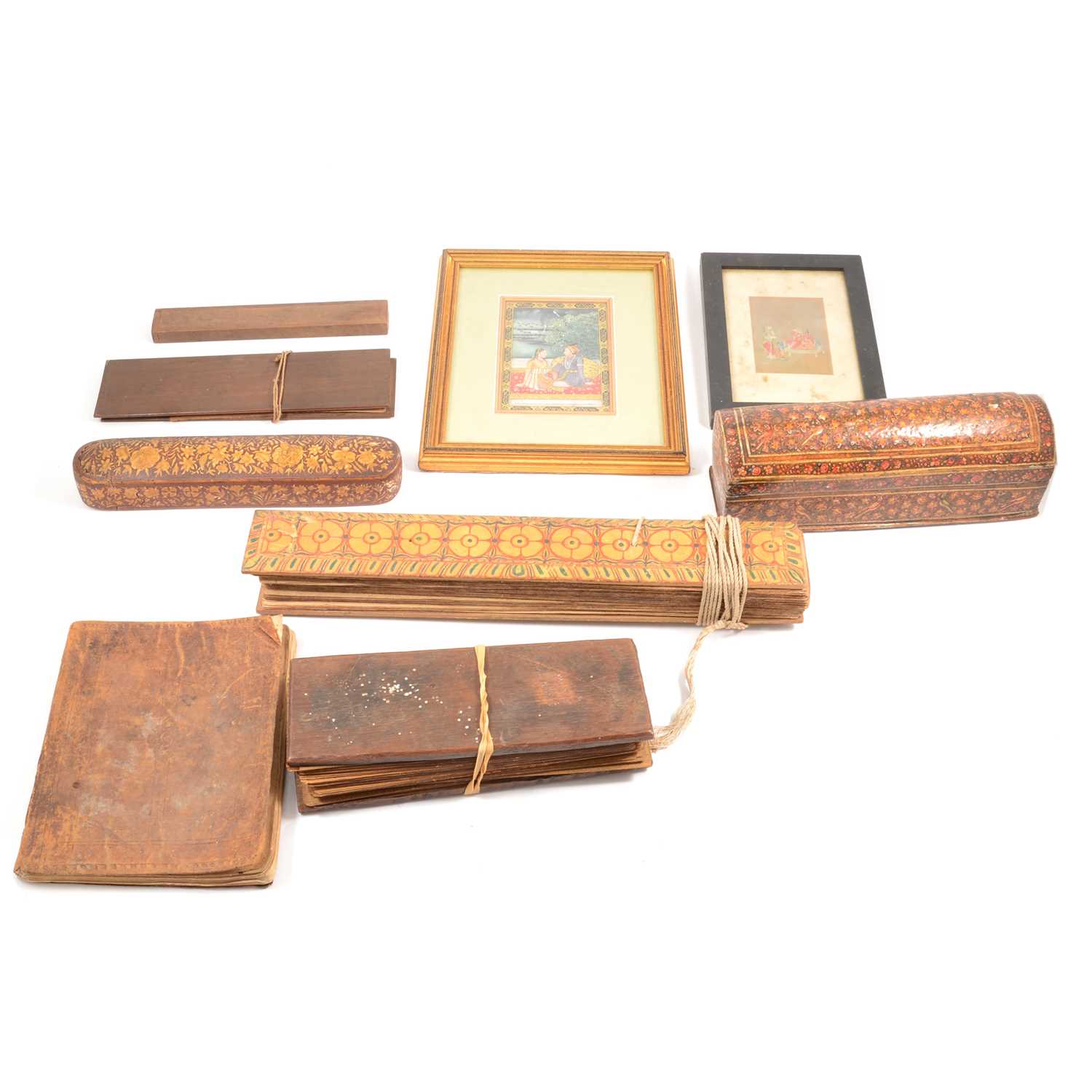 Lot 179 Islamic painted paper mache pen box, etc.,