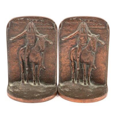 Lot 141 - Pair of bronze bookends