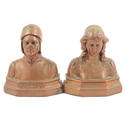 Lot 137 - Pair of copper coated composition bookends