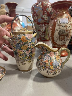 Lot 169 - Four pieces of a Japanese Satsuma pottery tea set