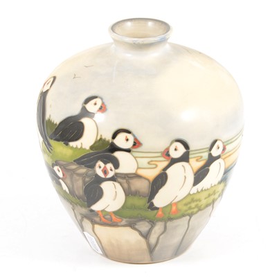 Lot 27 - A Moorcroft 'Puffin' vase.