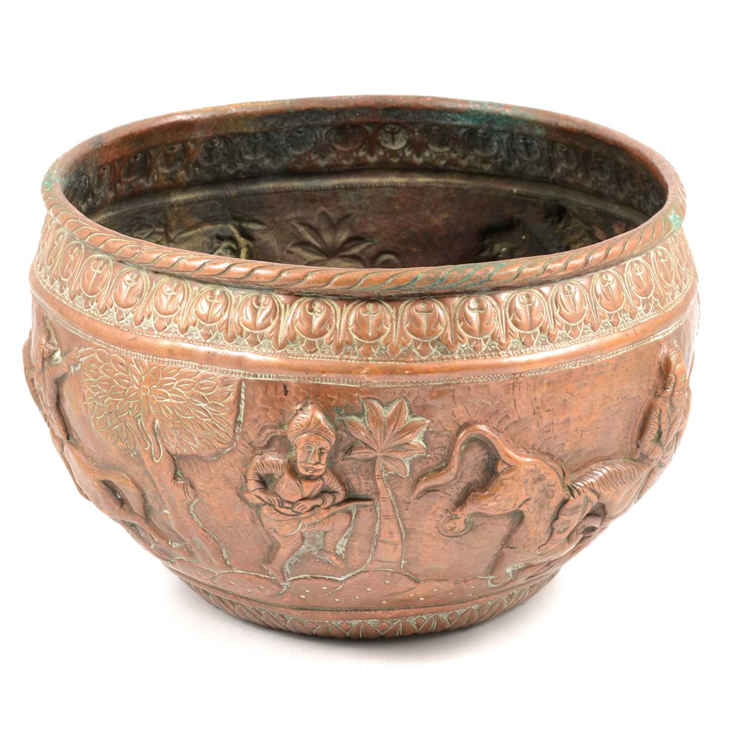 Lot 194 - Indian brass jardiniere