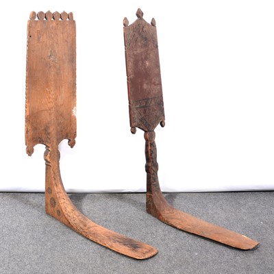 Lot 569 - Two wooden distaffs