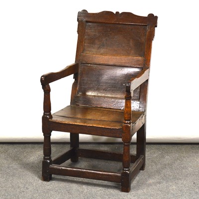 Lot 363 - Joined oak elbow chair