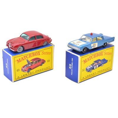 Lot 76 - Two Matchbox series die-cast models, Jaguar 3.8 Sedan and Ford Police Car