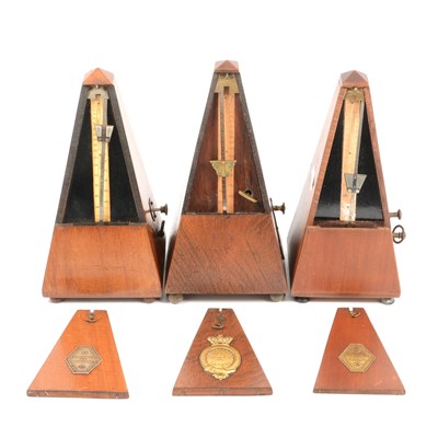 Lot 255 - Three late 10th/ early 20th century Maelzel metronomes