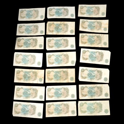 Lot 227 - Twenty-one One Pound Notes (£1), L K O'Brien,...