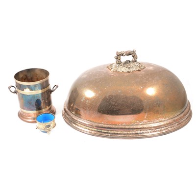 Lot 173A - A quantity of silver-plated wares, meat cover, ice bucket, teaset ertc.