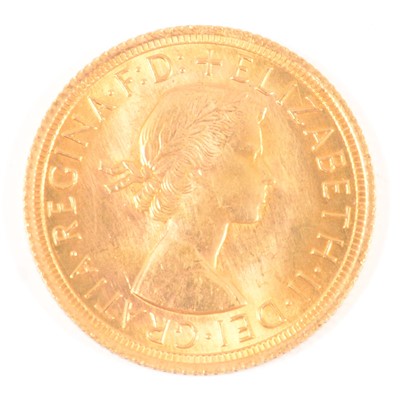 Lot 266 - Gold Full Sovereign Coin, Elizabeth II 1966.