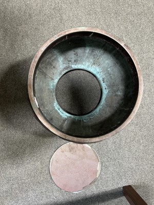 Lot 88 - Japanese bronze jardiniere and a large copper pan