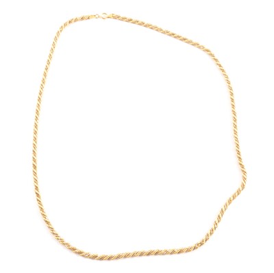 Lot 208 - A yellow and white metal chain necklace.