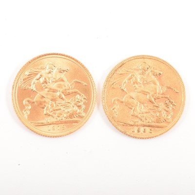 Lot 151 - Two Gold Full Sovereign Coins.