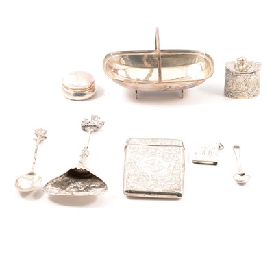 Lot 239 - Silver trug shaped bonbon dish, etc.