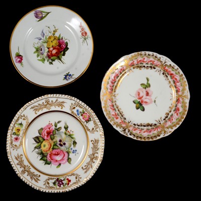 Lot 53 - Nantgarw porcelain plate and two Derby plates