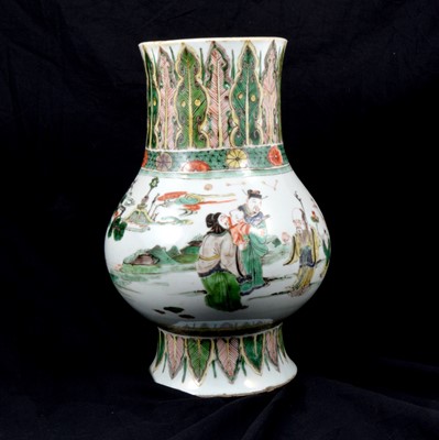 Lot 51 - Chinese famille verte vase, reduced