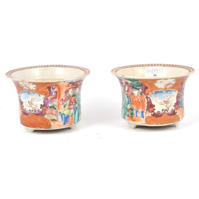 Lot 56 - Pair of Chinese porcelain cache pots