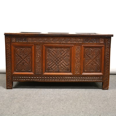 Lot 508 - Joined oak coffer, 18th Century