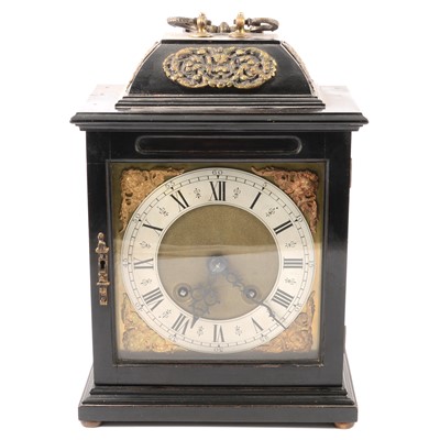 Lot 139 - An ebonised twin train bracket clock.