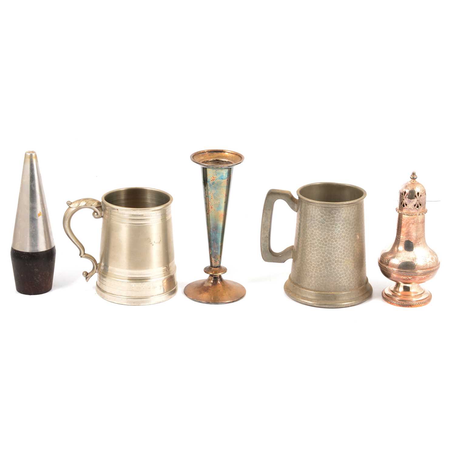 Lot 213 - Two boxes of metalware and silver plate,