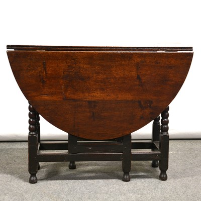 Lot 383 - Joined oak gate leg table