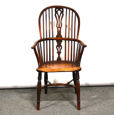 Lot 394 - Victorian elm and yew Windsor chair