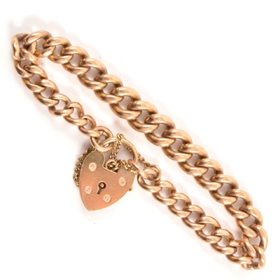 Lot 192 - A 9 carat rose gold curb link bracelet.