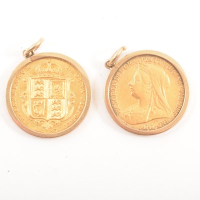 Lot 142 - Two Victorian Half Sovereign Coins.