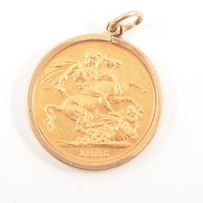 Lot 134 - A Gold Full Sovereign Coin pendant.