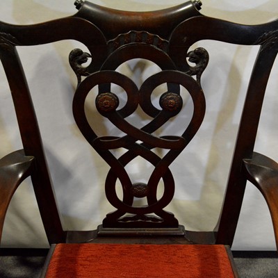 Lot 400 - Suite of mahogany furniture in the Chippendale style, circa 1923