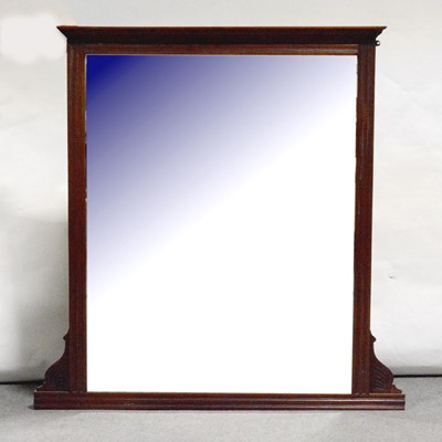 Lot 506 - Edwardian walnut over-mantel mirror