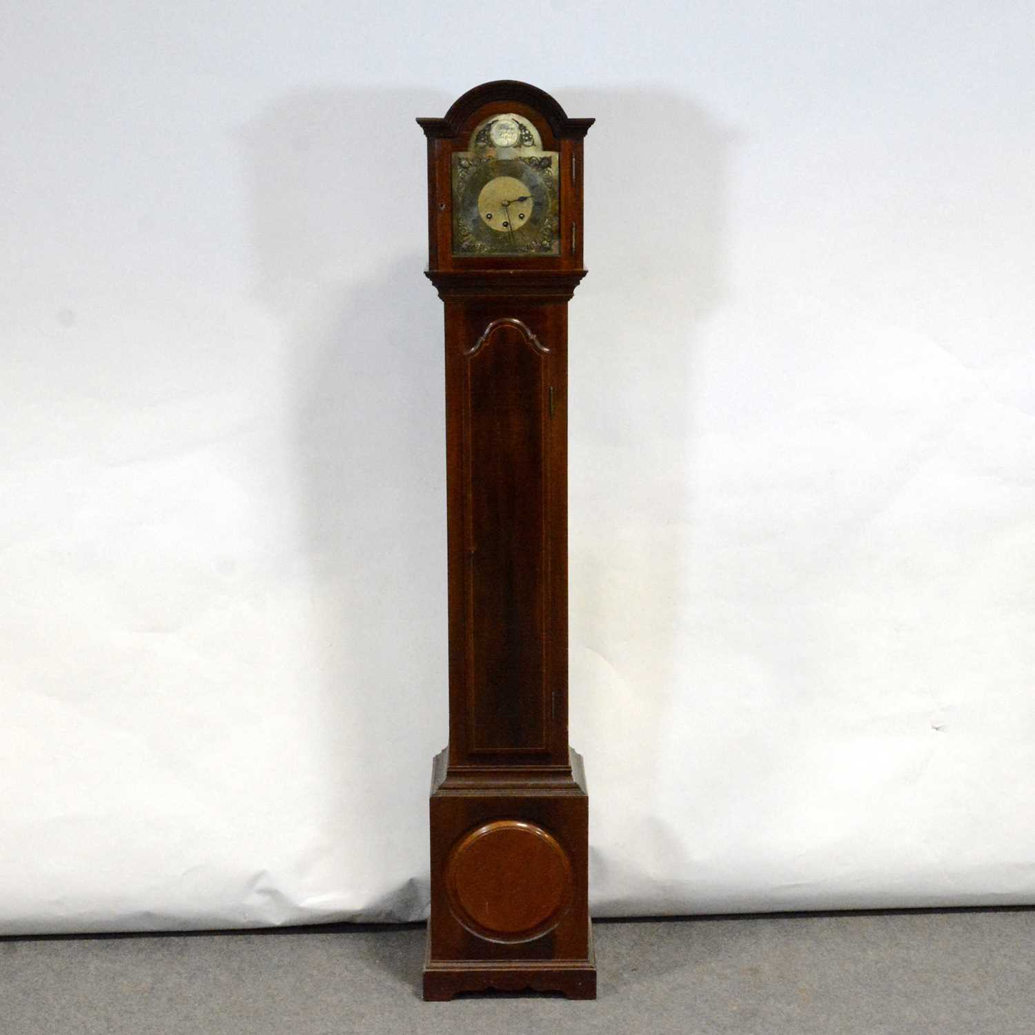 Lot 444 - Reproduction mahogany grandmother clock