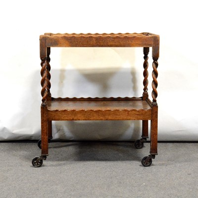 Lot 453 - Oak two-tier tea trolley