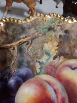 Lot 4 - A Royal Worcester fruit painted footed dish, signed by T. Lockyer