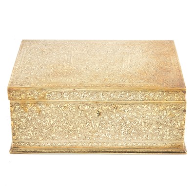 Lot 137 - Brass covered jewellery casket