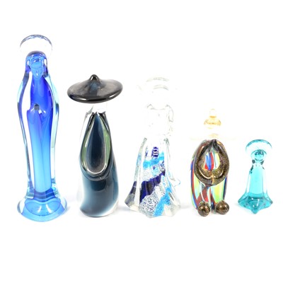 Lot 21 - Five Murano glass figures, Madonnas and Mexicans