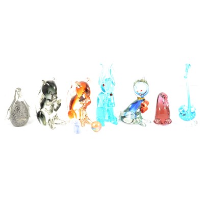 Lot 13 - Thirteen Murano glass animal figures