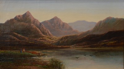 Lot 356 - Victorian landscape, fells and lake.