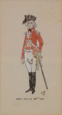 Lot 352 - Four military regimental cartoon studies