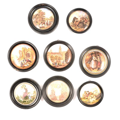 Lot 44 - Collection of eight ceramic pot lids