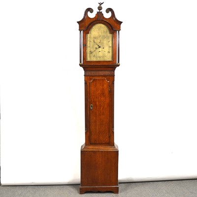 Lot 402 - Oak long case clock